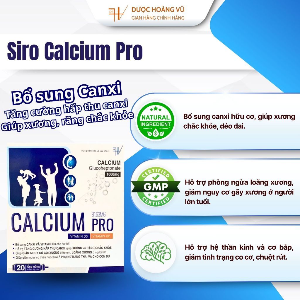 [HÀNG CTY + QUÀ] Calcium Pro Bổ Sung Canxi Cho Phụ Nữ Có Thai Đang Cho Con Bú Trẻ Còi Xương Đang Phát Triển