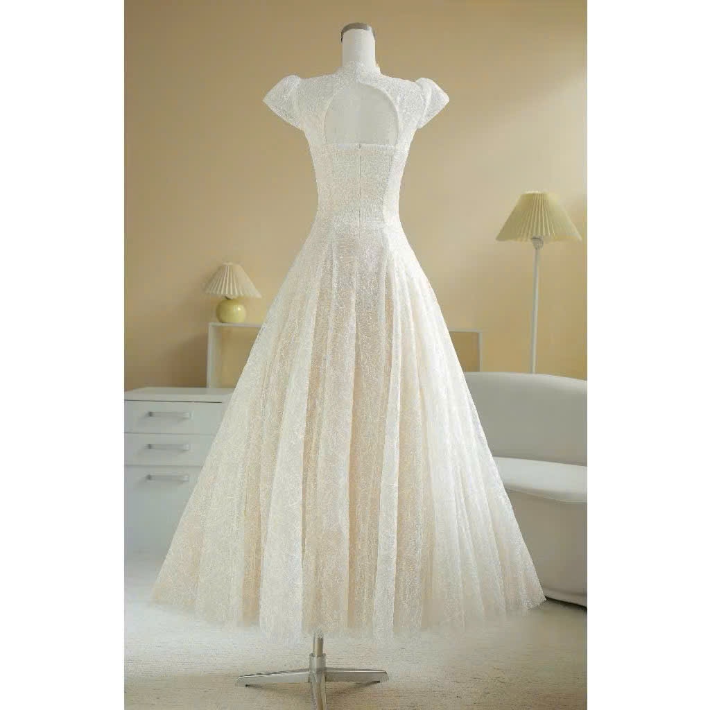 ĐẦM REN ĐEN TRẮNG DÁNG DÀI MAXI