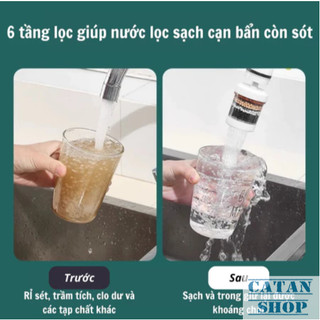 Đầu Lọc Vòi Nước 6 Tầng Hình Trụ Tăng Áp Mạnh Lọc Sạch Nước Sinh Hoạt An Toàn, Dụng Cụ Lọc Nước Tại Vòi