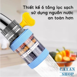 Đầu Lọc Vòi Nước 6 Tầng Hình Trụ Tăng Áp Mạnh Lọc Sạch Nước Sinh Hoạt An Toàn, Dụng Cụ Lọc Nước Tại Vòi