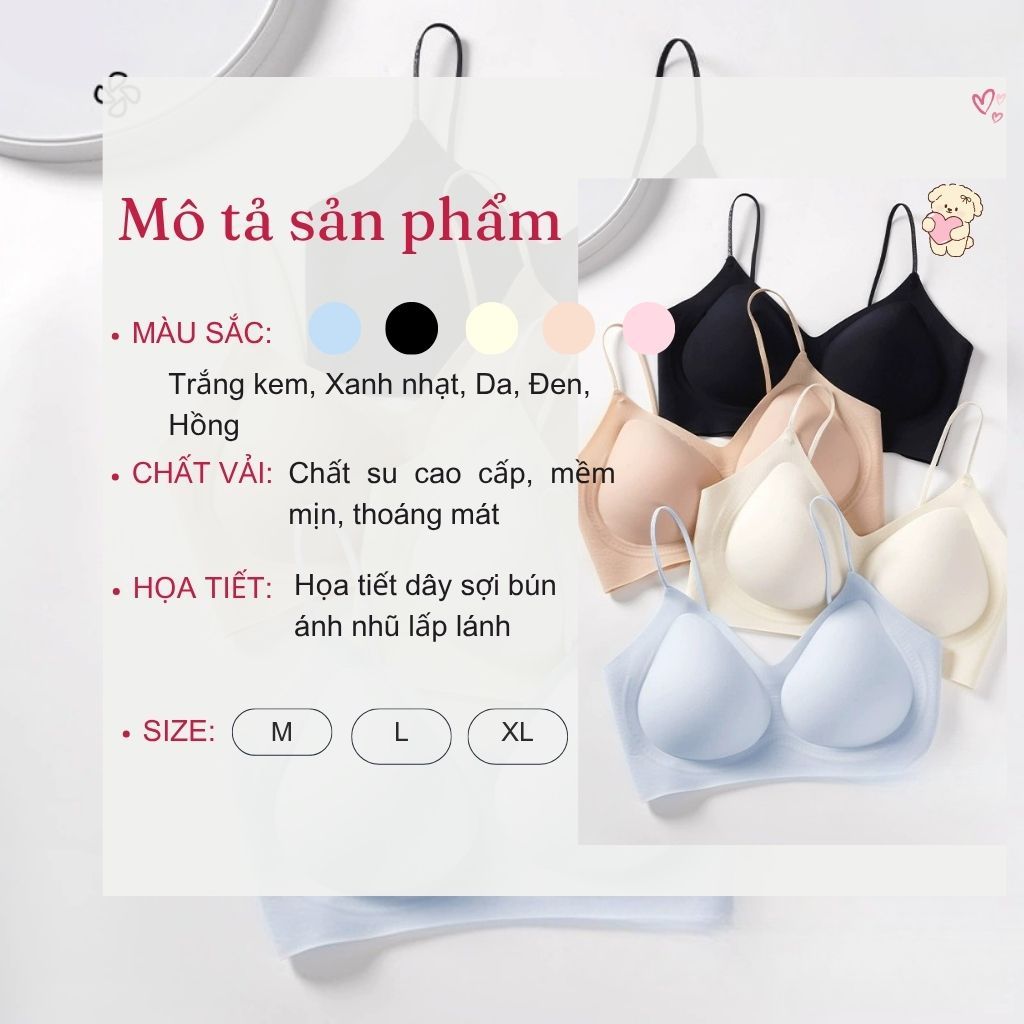 Áo ngực nữ cao cấp su đúc mềm mịn đệm mút mỏng ôm ngực tự nhiên gợi cảm kiểu dáng basic LANIXA A01