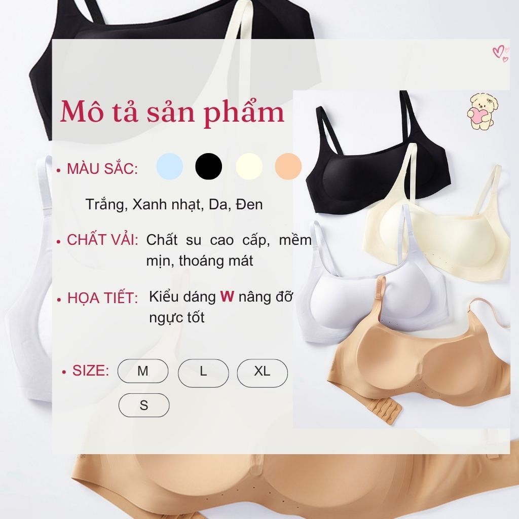 Áo ngực nữ su đúc cao cấp mềm mịn đệm mút vừa 3D nâng đỡ định hình 4 nấc cài chắc chắn LANIXA A03