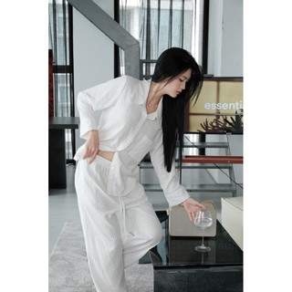 Set Đồ Mặc Nhà Chất Cotton Dệt Kiểu Ô Vuông Thoáng Mát Dáng Suông Rộng Rãi Chuẩn Hàn Quốc _Mã 25H056A
