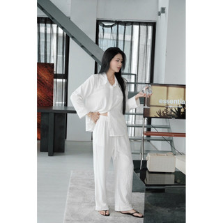 Set Đồ Mặc Nhà Chất Cotton Dệt Kiểu Ô Vuông Thoáng Mát Dáng Suông Rộng Rãi Chuẩn Hàn Quốc _Mã 25H056A
