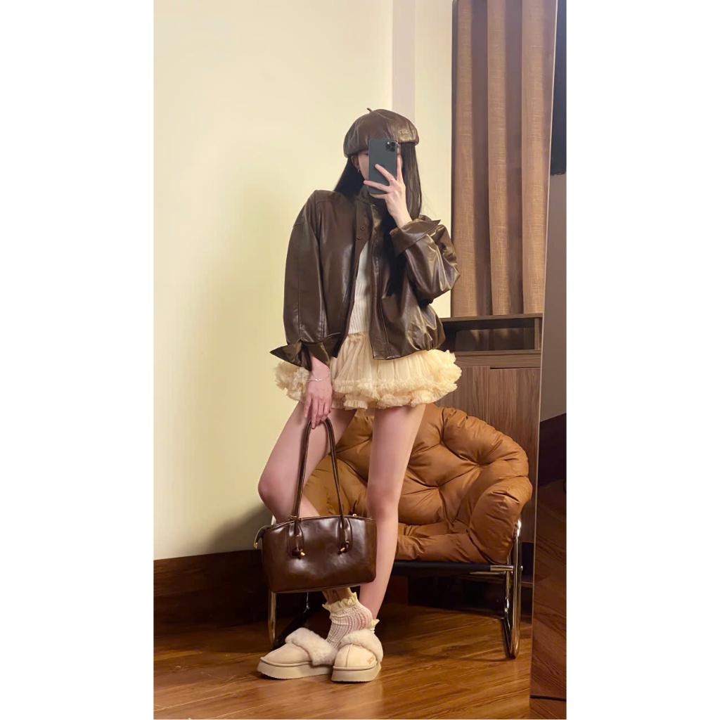 P256 - Chân váy tu tu 2 lớp voan tơ bồng nhún tầng xòe dáng ngắn lưng thun trendy 2025