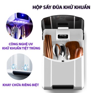 Máy Sấy Khô Tiệt Trùng Đũa Thìa YATASMART Treo Tường Khử Khuẩn UV, Hộp Đựng Đũa Thìa Thông Minh