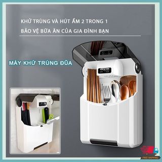 Máy Sấy Khô Tiệt Trùng Đũa Thìa YATASMART Treo Tường Khử Khuẩn UV, Hộp Đựng Đũa Thìa Thông Minh