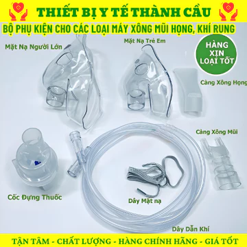 [LOẠI ĐẸP 1] Bộ Phụ Kiện Máy Xông Khí Dung - Phụ Kiện Xông Mũi Họng Phù Hợp Hầu Hết Các Dòng Máy