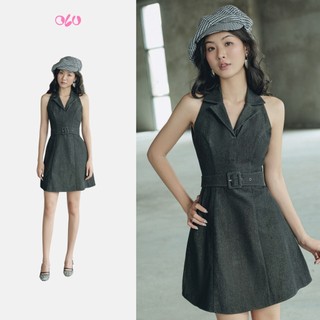 Đầm OLV cổ vest phối belt dáng chữ A Faya cá tính trẻ trung