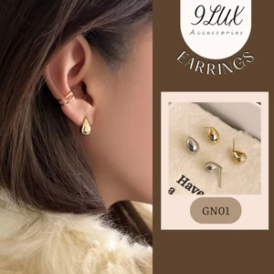 9LUX Bông tai GN01 Giọt Nước Nhỏ Tối Giản Hot Trend dễ phối đồ trẻ trung,Khuyên tai giọt nước mini cá tính cực chất