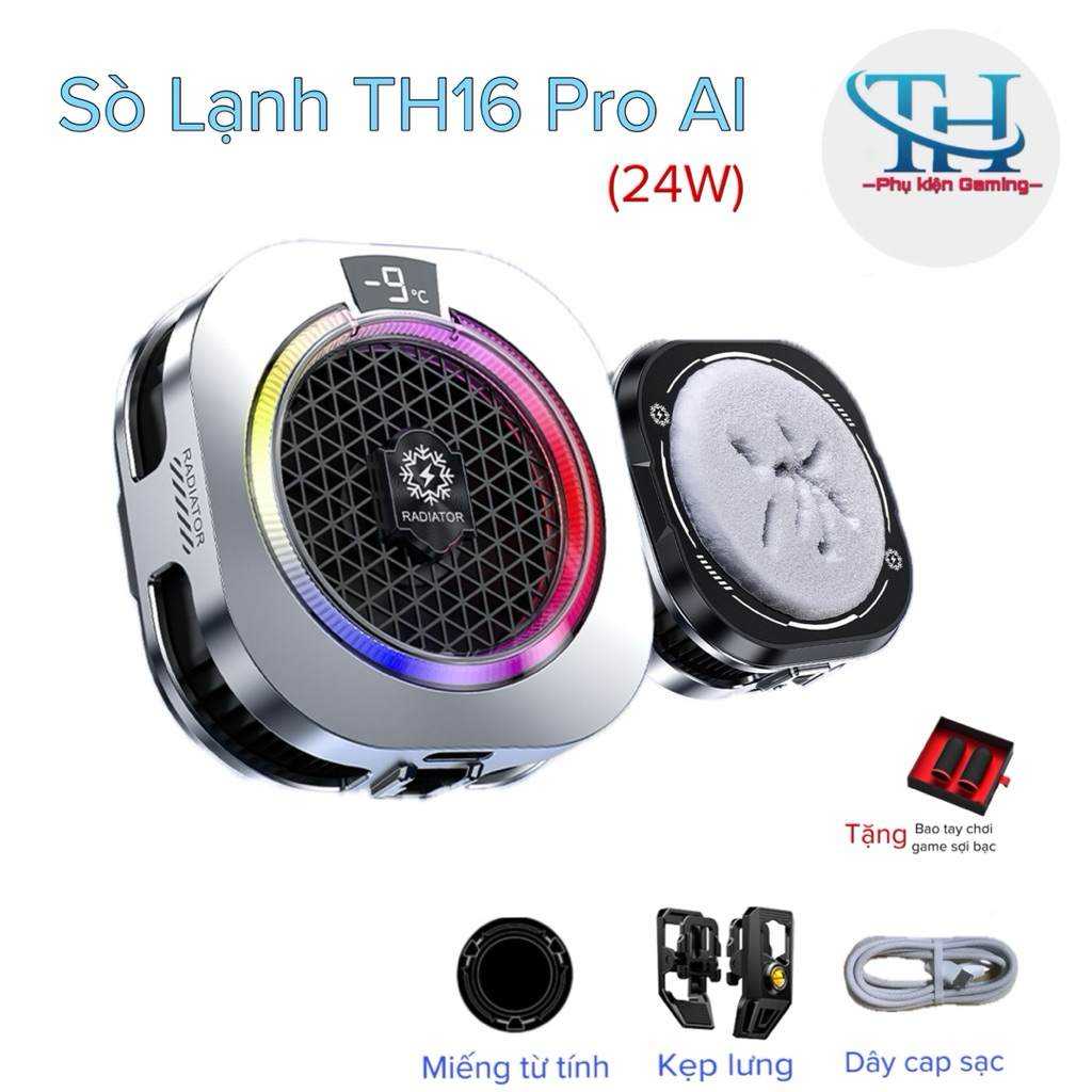 [MỚI] Quạt tản nhiệt sò lạnh TH16 Pro AI (24W)- TH shops- Hỗ trợ làm mát điện thoại/ máy tính bảng