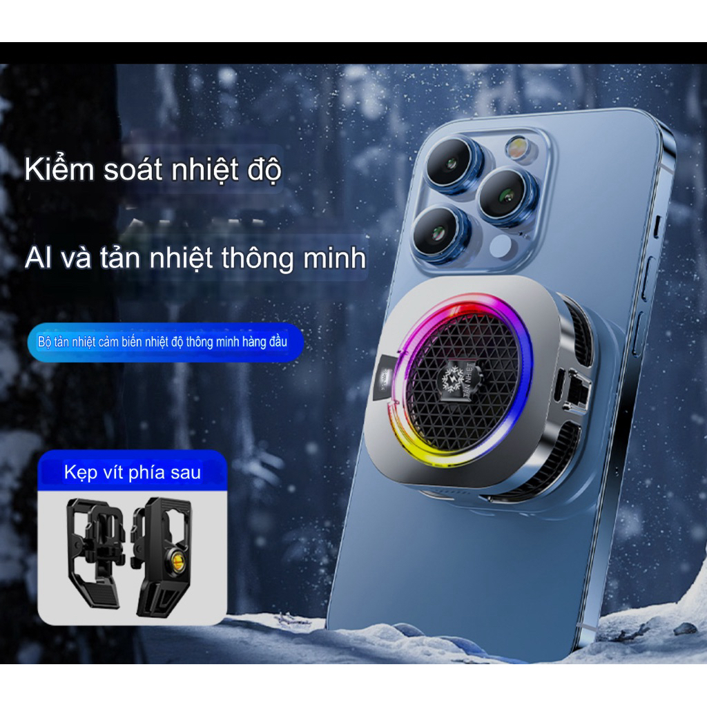 [MỚI] Quạt tản nhiệt sò lạnh TH16 Pro AI (24W)- TH shops- Hỗ trợ làm mát điện thoại/ máy tính bảng