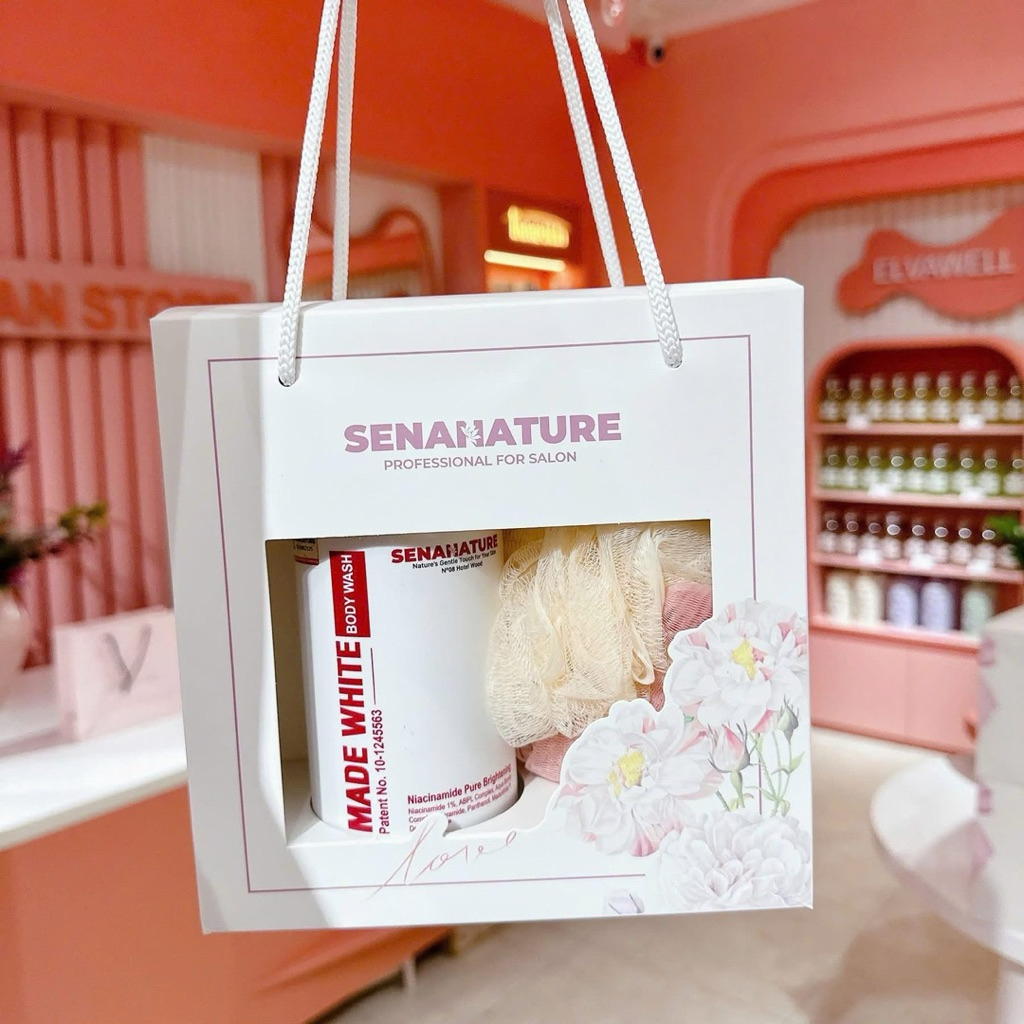 (Set quà tặng) Sữa tắm senanature made white body wash 500ml - hạn 2028 Hàn Quốc sữa tắm trắng da senanature  IS384
