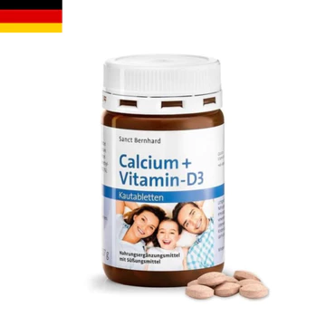 [NỘI ĐỊA ĐỨC] Viên ngậm Sanct Bernhard Calcium Vitamin D3 hương vị sôcla, bổ sung canxi vitamin D3 cho cả gia đình, 150v