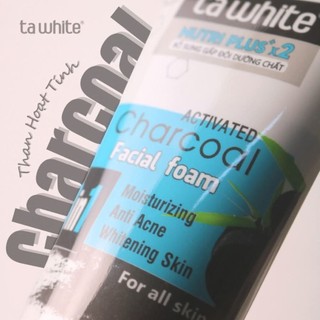 Sữa Rửa Mặt Ta white Làm Sạch Sâu & Ngăn Ngừa Mụn 180ml Than Hoạt Tính