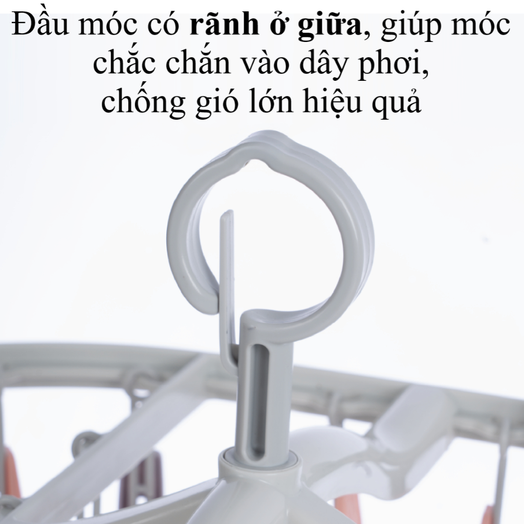 Móc dù chùm đa sắc nhựa VIỆT NHẬT - Tròn, vuông - 12, 18, 24 kẹp - Quần áo bé, vớ, đồ lót 2798/9/00 AMIZIN