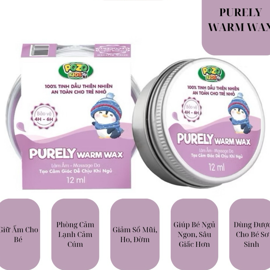 [HÀNG CTY + QUÀ] Sáp Giữ Ấm Pozo Giúp Giữ Ấm Cơ Thể, Giúp Bé Ngủ Ngon, Sâu Giấc - Lọ 12ml