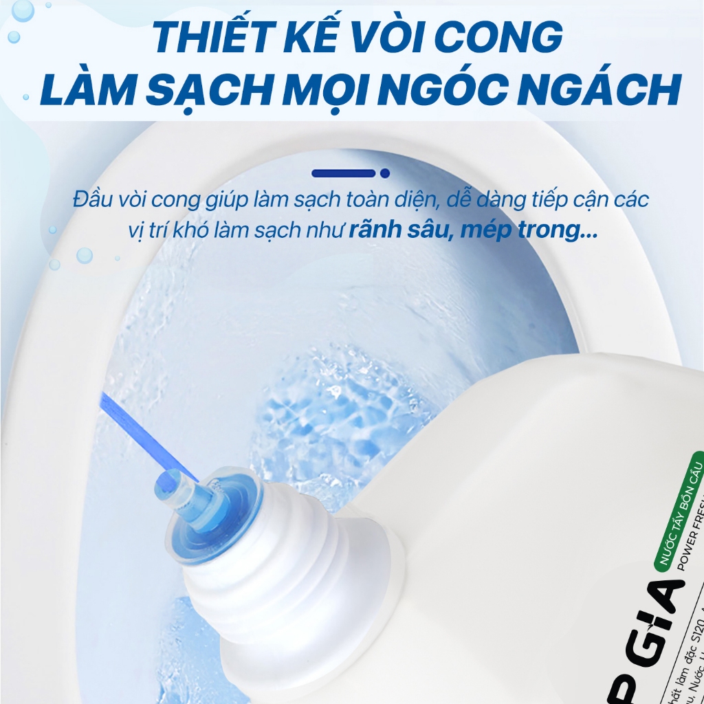 Nước Tẩy Bồn Cầu TopGia Hương Gỗ Thông, Hương Đào, Hương Nho, Sạch Bẩn Loại Bỏ Vi Khuẩn, Chai 500ml