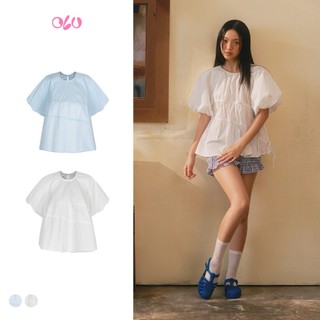 Áo OLV kiểu nữ suông tay bồng Babydoll Puff Sleeve Shirt nhiều màu dễ thương trẻ trung