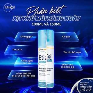 Xịt Khử Mùi  Etiaxil Déodorant Anti-Transpirant 48h Anti-Traces Blanches & Jaunes (150ml)