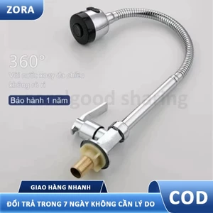 Vòi rửa chén bếp chất lượng cao, vòi xả nước xoay 360 độ, tay cầm mềm mại, chế độ hai dòng nước.