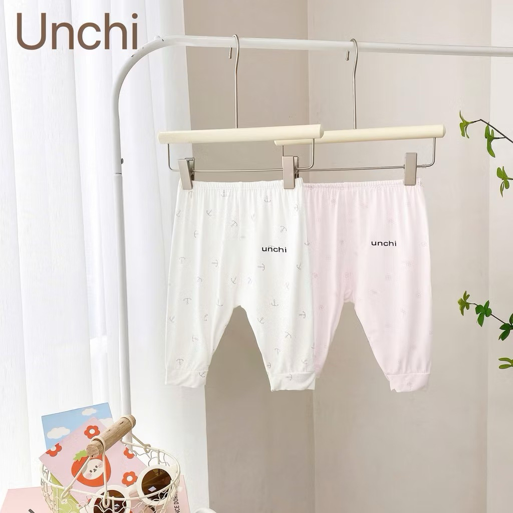 COMBO 3-5 Quần Dài Sơ Sinh Unchi Vải Petit Mềm Mát Có Đáp Đũng Cho Bé Từ 3-9kg