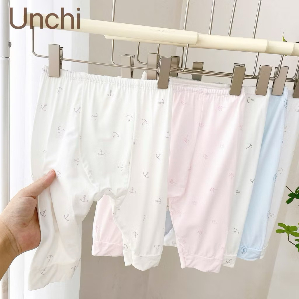 COMBO 3-5 Quần Dài Sơ Sinh Unchi Vải Petit Mềm Mát Có Đáp Đũng Cho Bé Từ 3-9kg