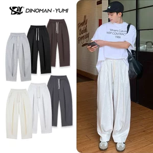 Quần Nỉ Dài Xếp Ly DINOMAN Form Rộng Hack Dáng Che Khuyết Điểm Unisex Mặc 4 Mùa QDS07