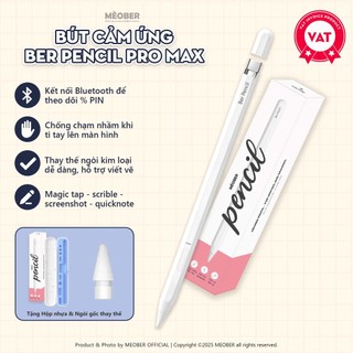 [New 2026] Bút cảm ứng BerPencil Pro Type C dành cho Tablet - Chống chạm nhầm, scribble, chuyển tẩy/ bút by MèoBer