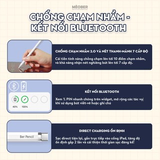 [New 2026] Bút cảm ứng BerPencil Pro Type C dành cho Tablet - Chống chạm nhầm, scribble, chuyển tẩy/ bút by MèoBer