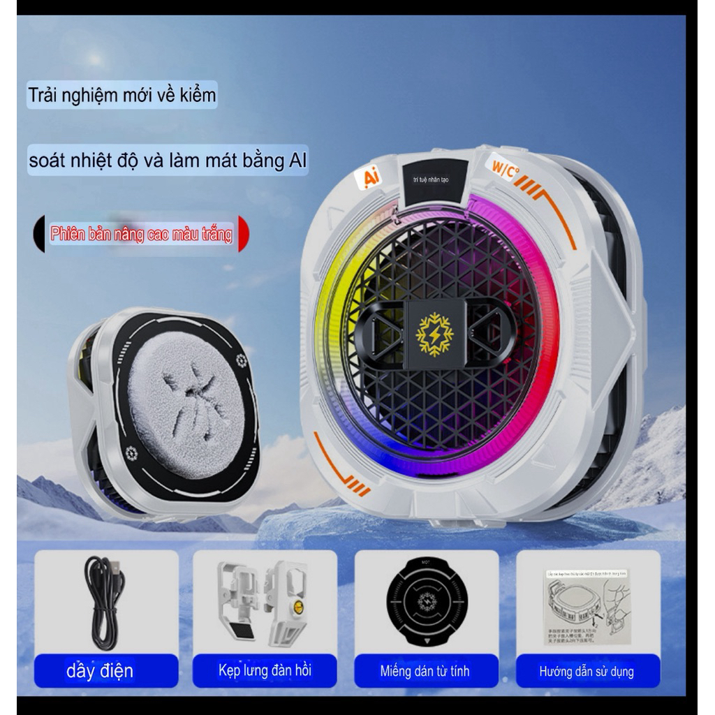[MỚI] Quạt tản nhiệt sò lạnh TH19 Pro AI (24W)- TH shops- Hỗ trợ làm mát điện thoại/ máy tính bảng