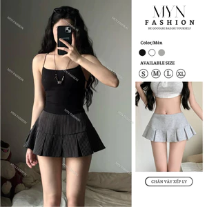 Chân váy xếp ly dáng ngắn, chân váy ngắn xếp ly to Y2K chất liệu da cá hàng loại đẹp mềm mịn tôn dáng sang chảnh [MYN22]