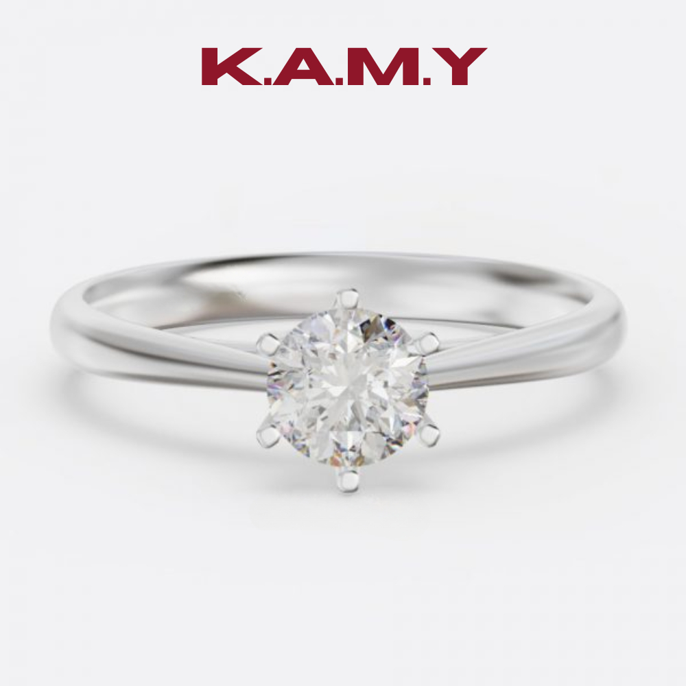 Nhẫn Nữ Đính Đá Trơn Đơn Giản –Cổ Điển, Sáng Như Kim Cương – K.A.M.Y Jewelry