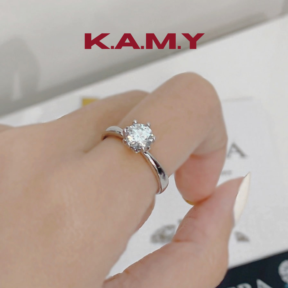 Nhẫn Nữ Đính Đá Trơn Đơn Giản –Cổ Điển, Sáng Như Kim Cương – K.A.M.Y Jewelry