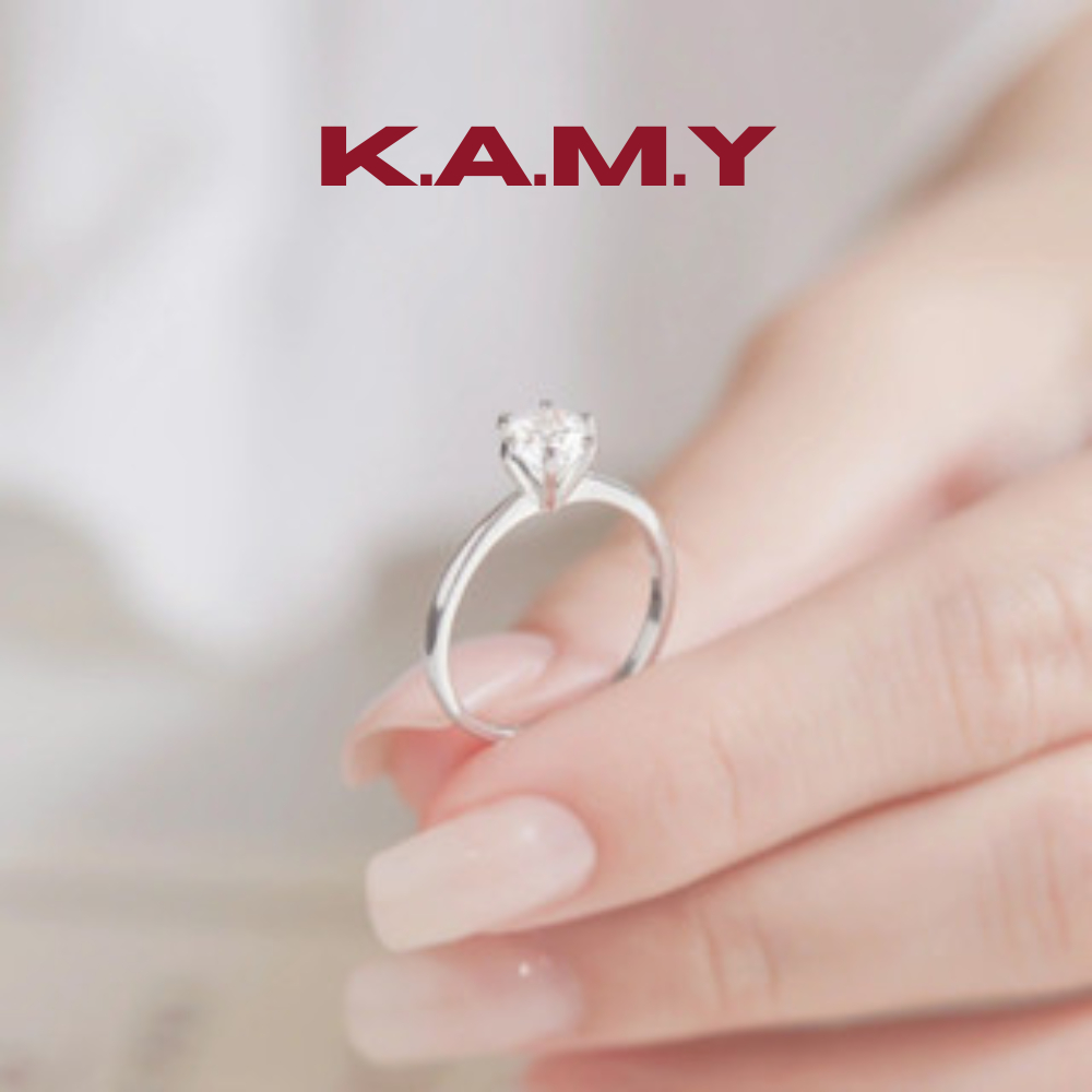Nhẫn Nữ Đính Đá Trơn Đơn Giản –Cổ Điển, Sáng Như Kim Cương – K.A.M.Y Jewelry