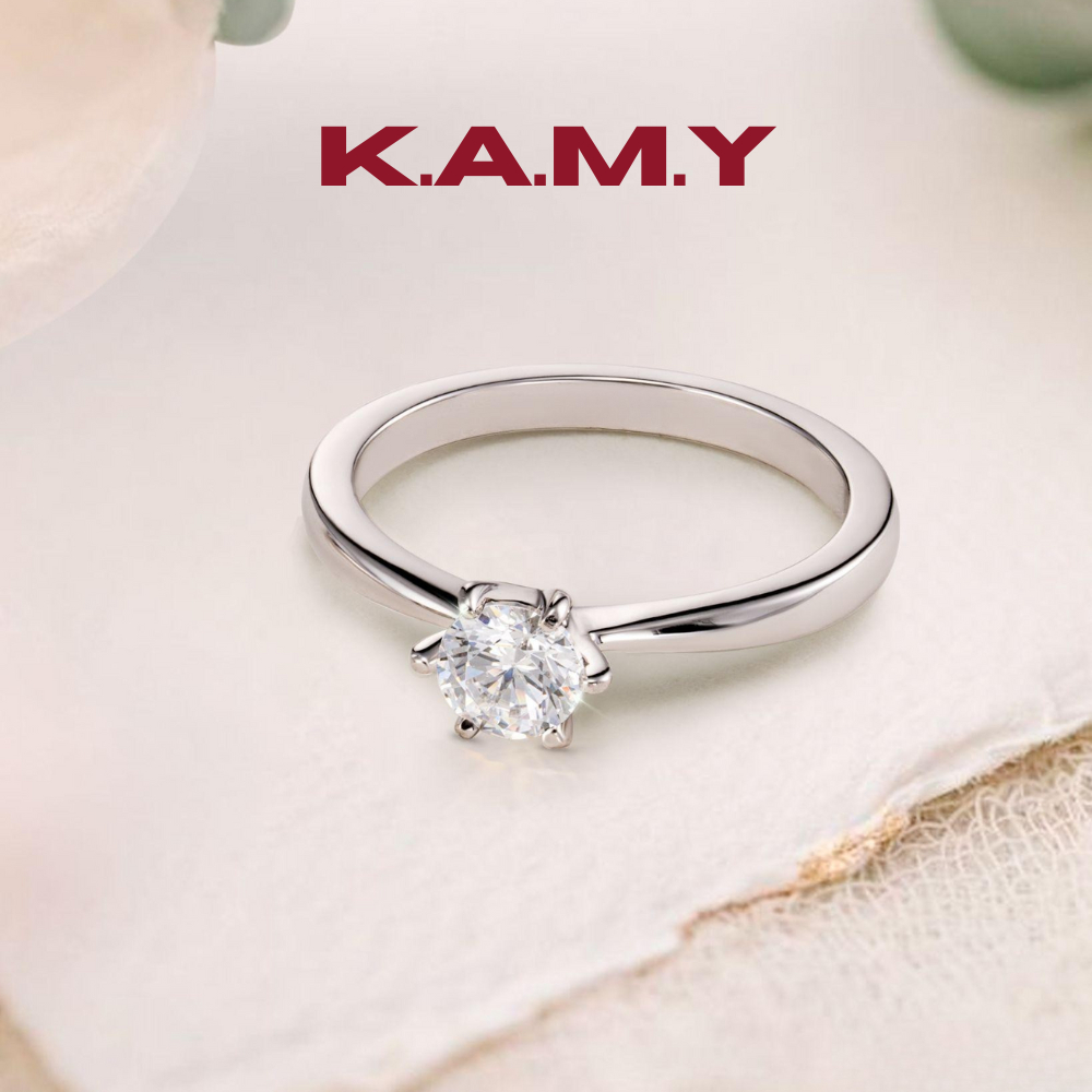 Nhẫn Nữ Đính Đá Trơn Đơn Giản –Cổ Điển, Sáng Như Kim Cương – K.A.M.Y Jewelry