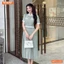 Đầm thiết kế BEMINE cổ sen dáng dài tùng xếp ly phù hợp đi làm-MT11133
