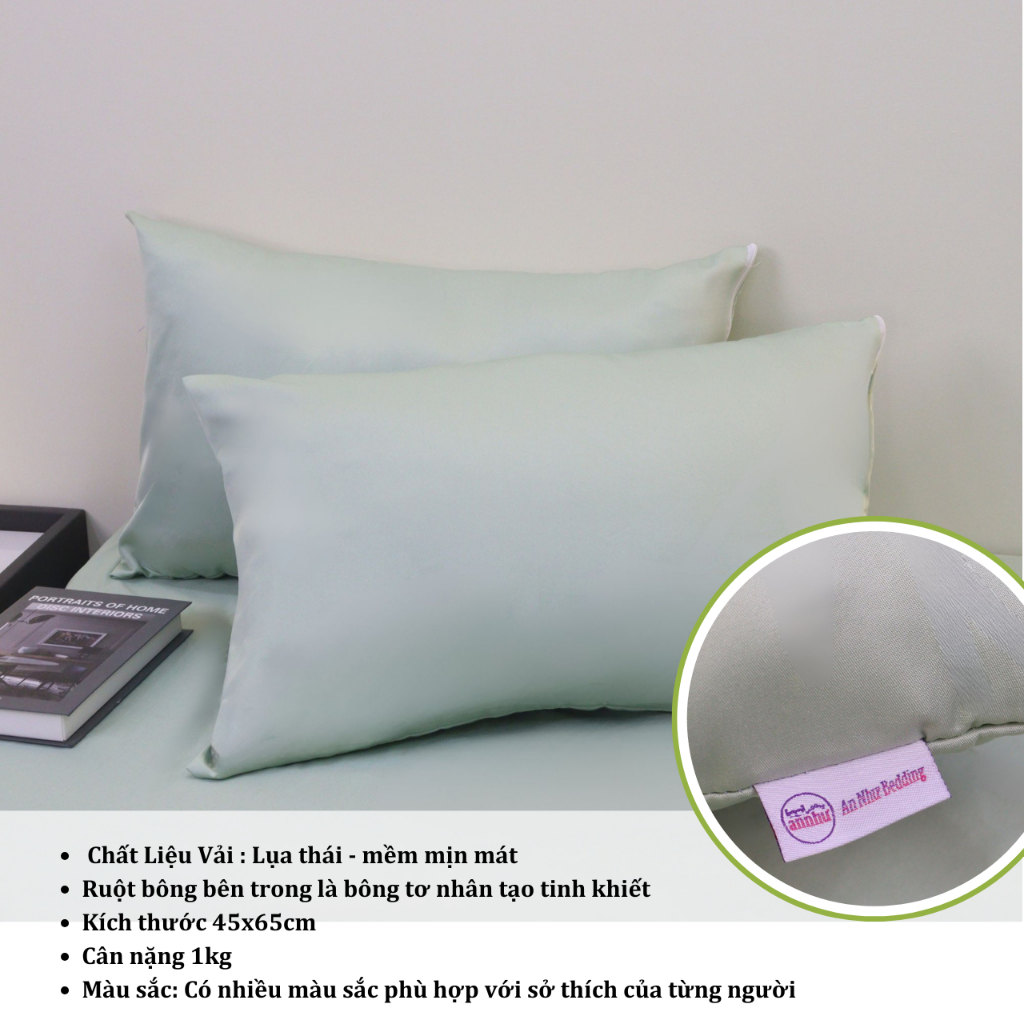 Ruột Gối Nằm Lụa Thái Cao Cấp 45x65cm Nặng 1kg Mềm Mịn Êm Ái Hàng Chính Hãng An Như Bedding