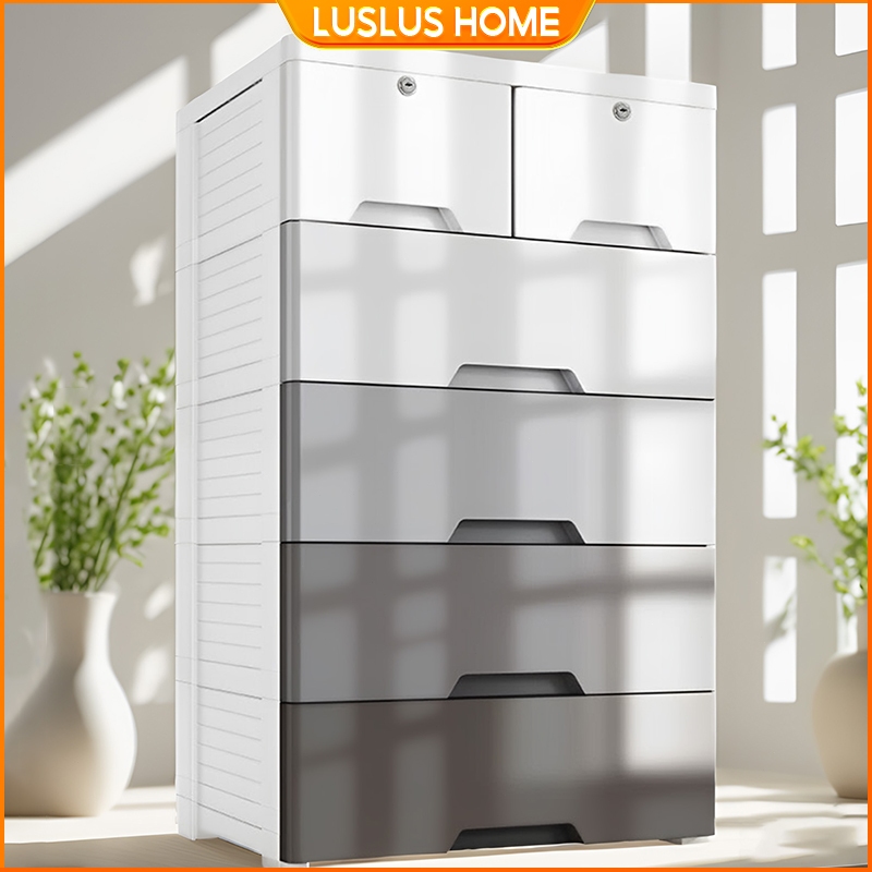 LUS Tủ Nhựa Để Đồ Tủ Lưu Trữ Đồ Dạng Ngăn Kéo Dày Tủ Phòng Ngủ Nhiều Tầng Kệ Để Đồ Thước Lớn Hộp Đựng