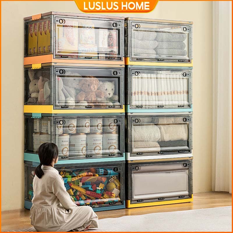 LUS Hộp Đựng Trong Suốt đồ Dung Tích Lớn Đồ Đồ Gấp Gọn Đựng Hộp Quần Áo Nhựa Hộp Đựng Đồ Đa Năng