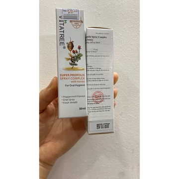 [Date 2028, nhập khẩu tem phụ] Chai xịt giảm đau họng keo ong Vitatree 30ml xịt họng vitatree, xịt keo ong vitatree