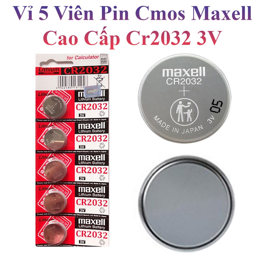 Vỉ 5 Viên Pin Cmos Maxell Cr2032 3V Cao Cấp