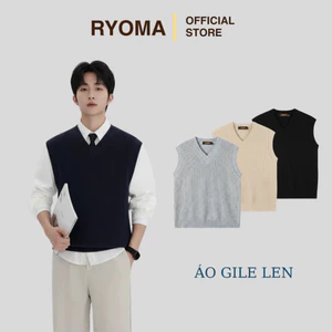 Áo Gile Len RYOMA, dáng rộng , phong cách hàn quốc, chất len lông cừu mềm mịn NLH-13