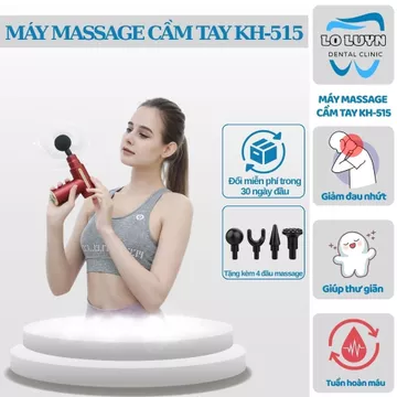 Máy massage cầm tay mini SG-M, Súng massage cầm tay đấm lưng mát xa trị liệu cổ vai gáy 4 đầu 6 chế độ