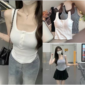 Áo 2 dây nữ bản to 4 khuy cài kiểu dáng sexy siêu gợi cảm và ôm body ( Áo có mút Ngực)