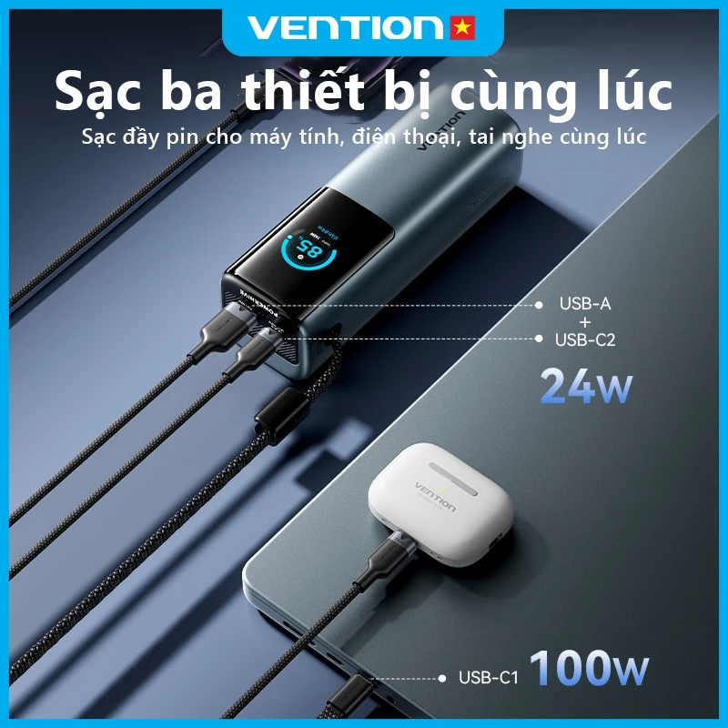 Sạc 3 thiết bị cùng lúc