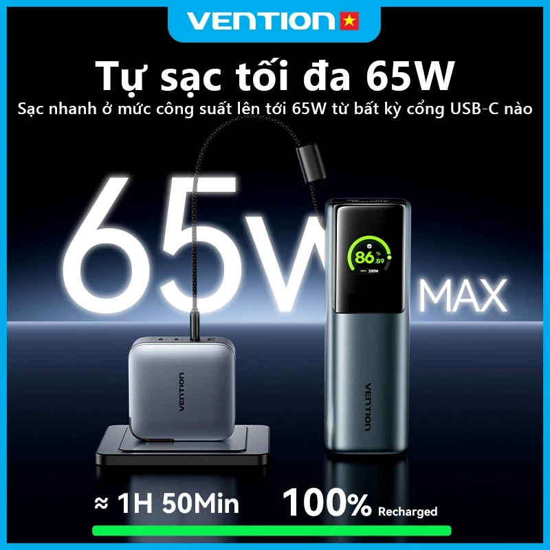 Tự sạc lại nhanh 65W