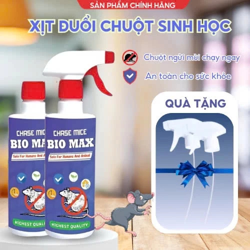 Dung Dịch Xịt Đuổi Chuột Và Côn Trùng Bio Max 500ml Kèm Vòi Xịt - Công Nghệ Đức Chiết Xuất Tự Nhiên Hiệu Quả, An Toàn