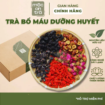 Trà Bổ Máu Dưỡng Huyết Thảo Mộc 5 Vị (Dâu Tằm, Táo Đỏ, Kỷ Tử, Hắc Kỷ Tử, Nụ Hồng) Thanh Nhiệt Đẹp Da