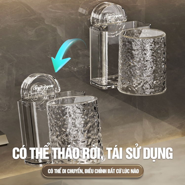 Kaleis Kệ Đựng Bàn Chải Dán Tường Có Cốc, Thoát Nước Nhanh – Siêu Chắc, Tiện Dụng Cho Phòng Tắm
